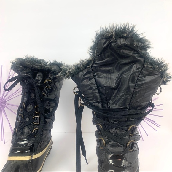 Sporto Wendy / Black Cream Puffer Lace Up Faux Fur - Picture 3 of 8